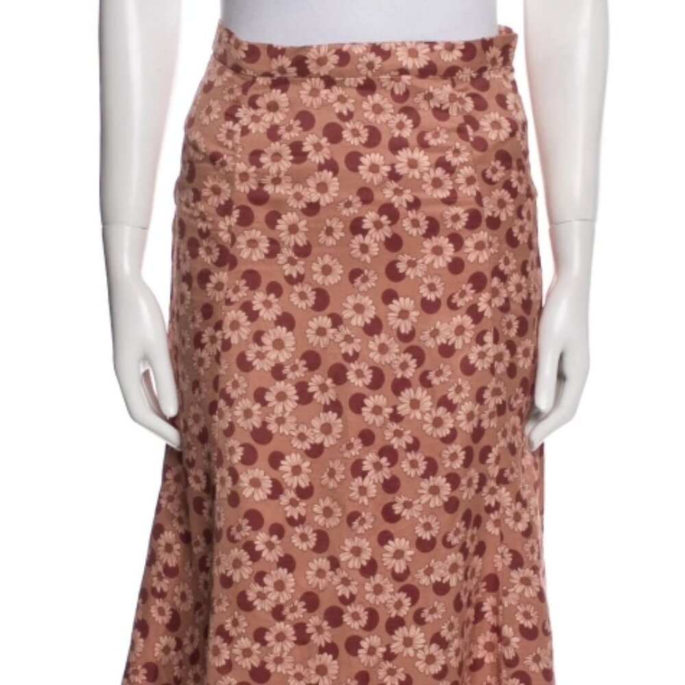 NWT Sandro Pascaline Floral & Polka Dot Midi Skirt in Antique Rose L $ 340 - Picture 12 of 13